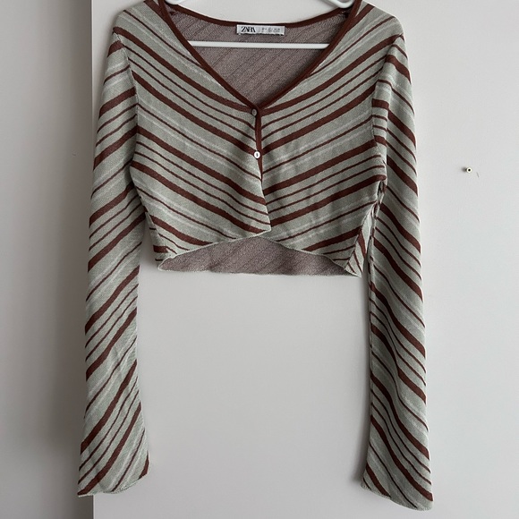 ZARA stripped knit cropped top - Picture 4 of 5